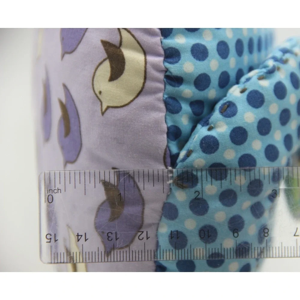 Pottery Barn Teen PBT Cat Patchwork Embroidered Blue 12